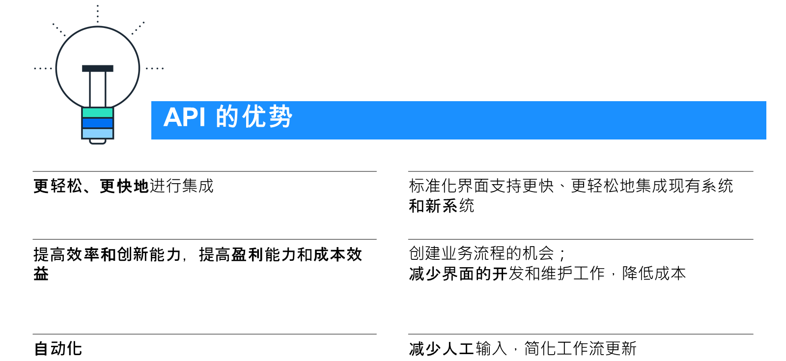 API 优势列表
