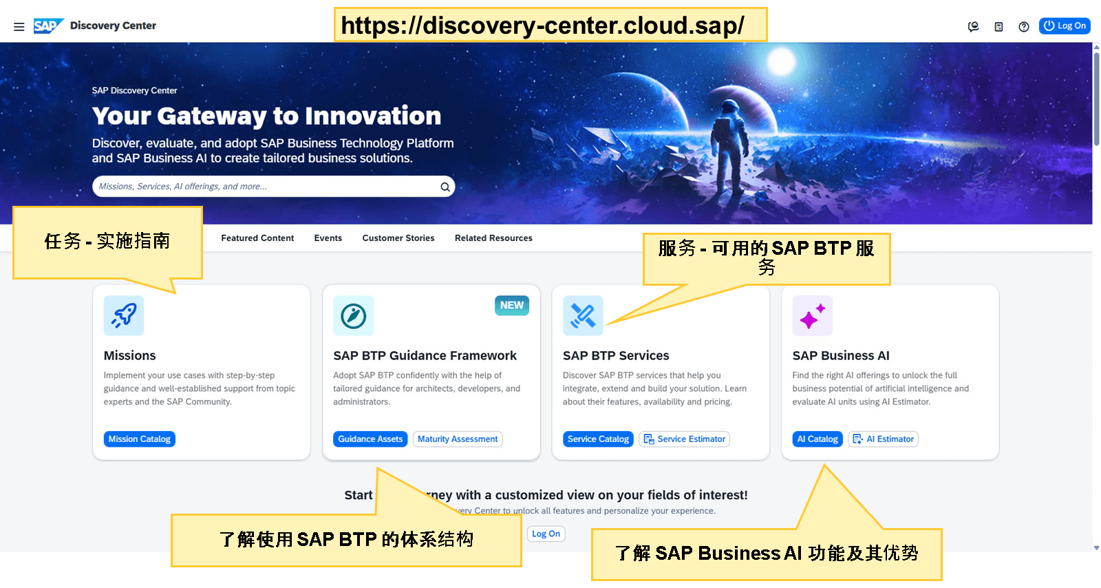 SAP Discovery Center 概览