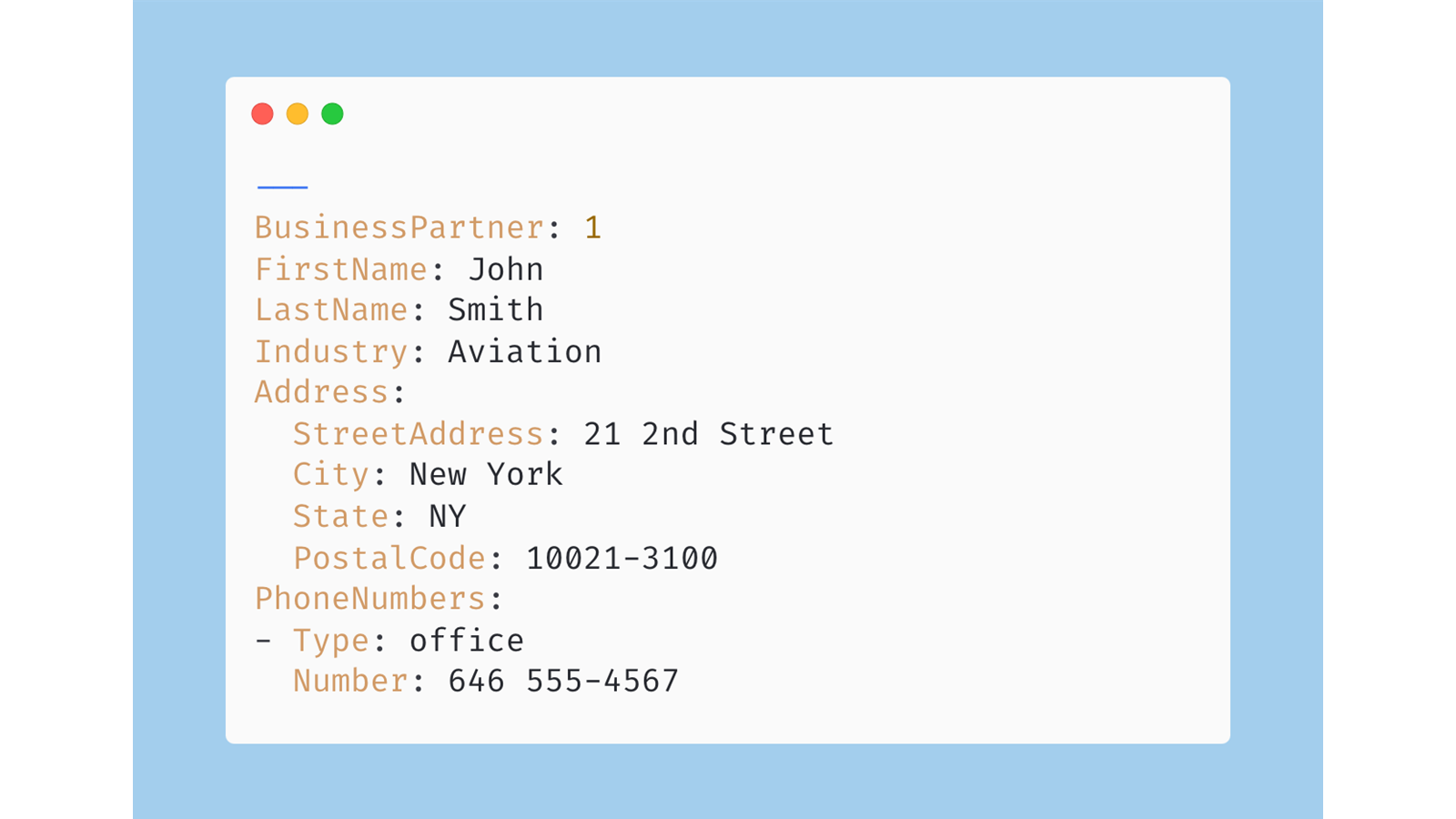 该图展示了一个 YAML 示例。