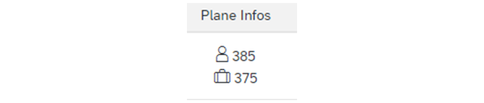 生成的应用程序 Plane Infos，包含两个数字和图标。