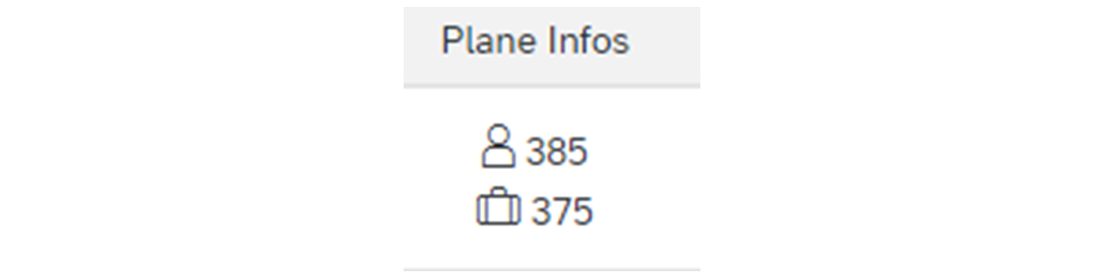 Plane Infos 详细信息，包含最大乘客数和当前乘客数。
