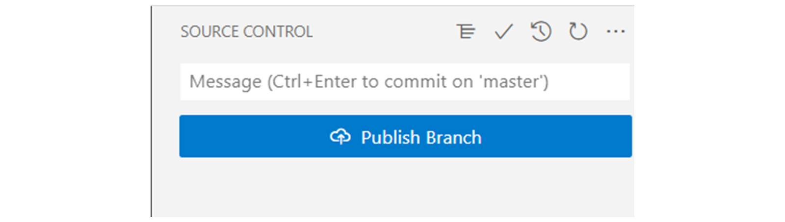 Git 窗格截图。更改已提交。不再显示任何文件。