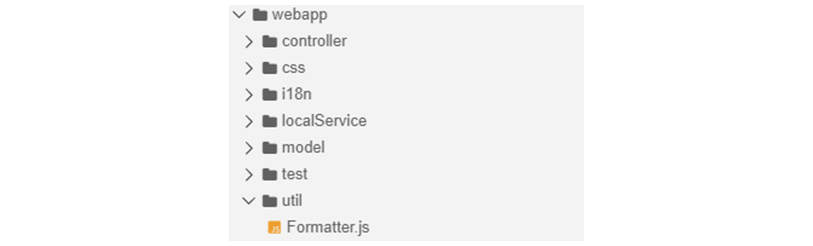 项目结构截图。formatter.js 文件现在已存在。