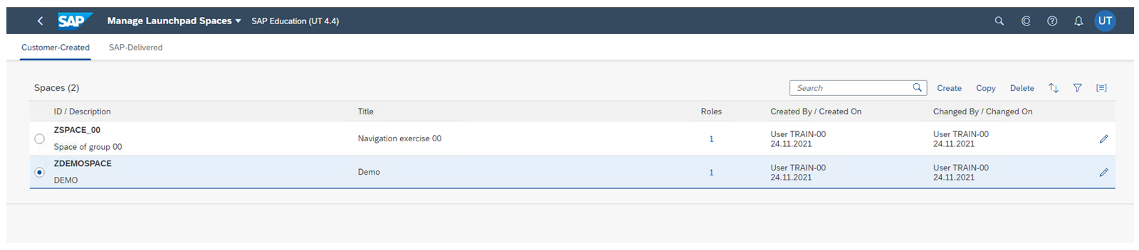 该屏幕截图显示了 Manage Launchpad Spaces 应用。