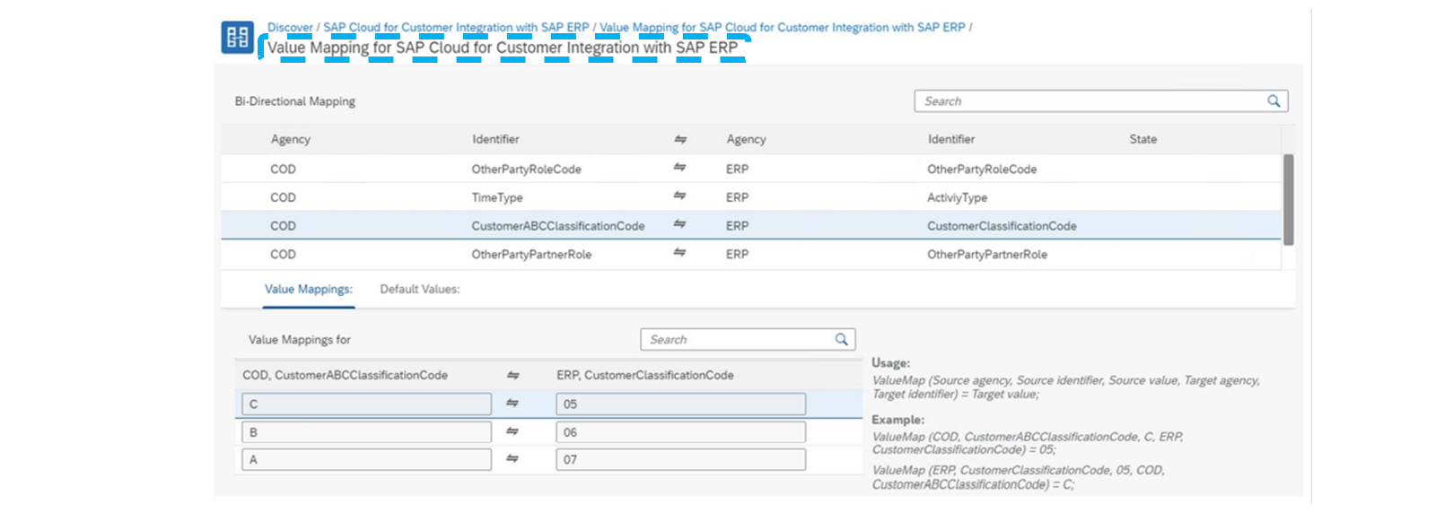 SAPCloudIntegrationValueMapping