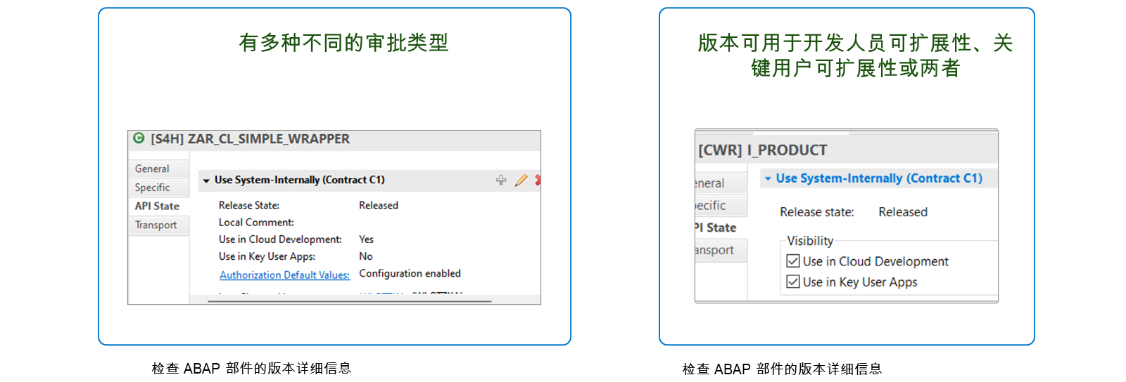 面向 clean core 级别 A 合规性的已发布 API 细节