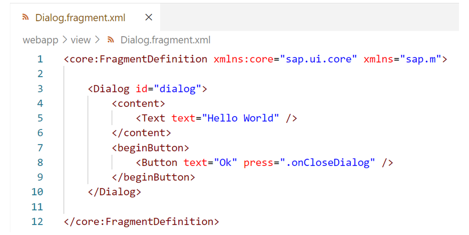 dialog.fragment.xml 文件的截图。