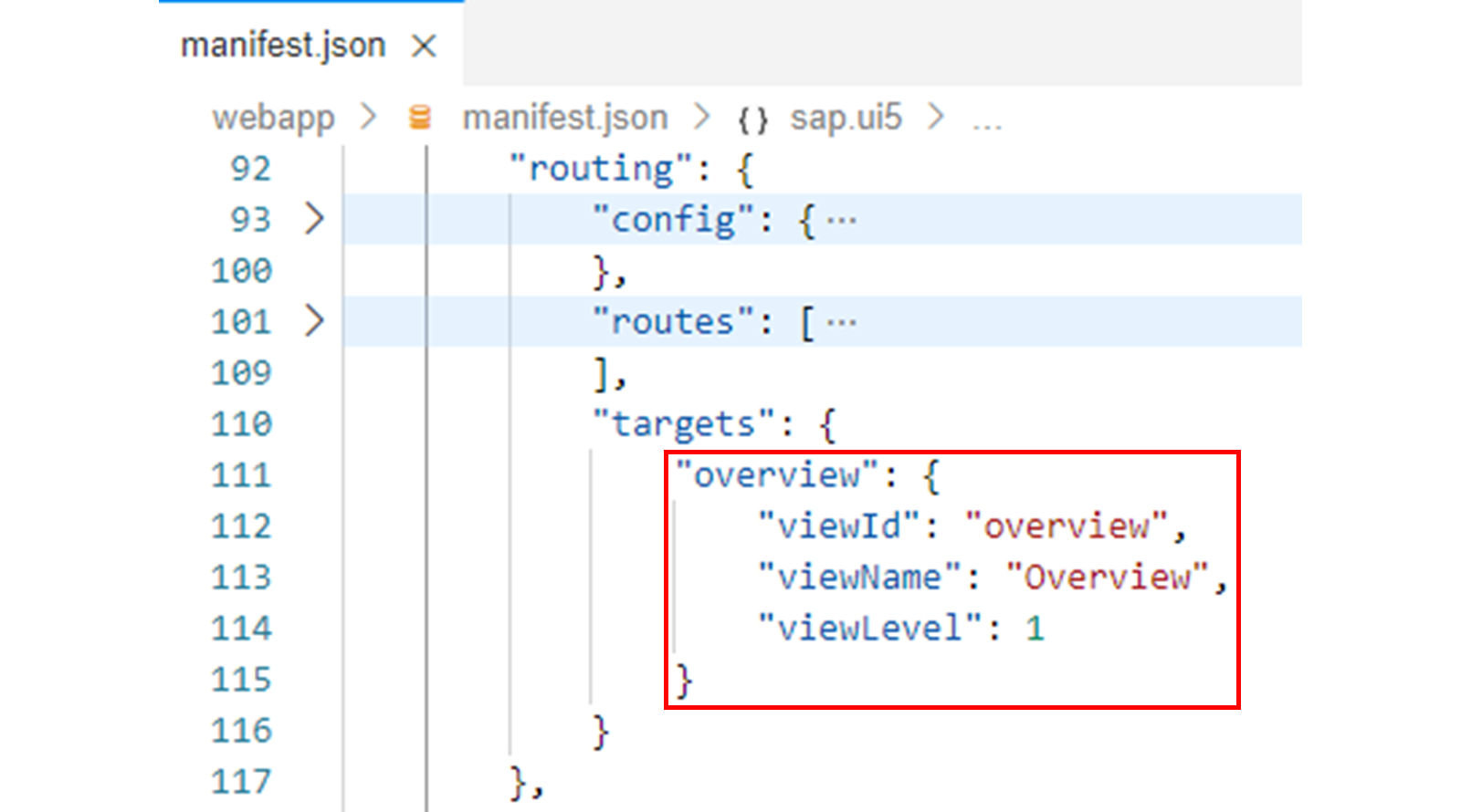 manifst.json 文件,突出显示 targets 属性。