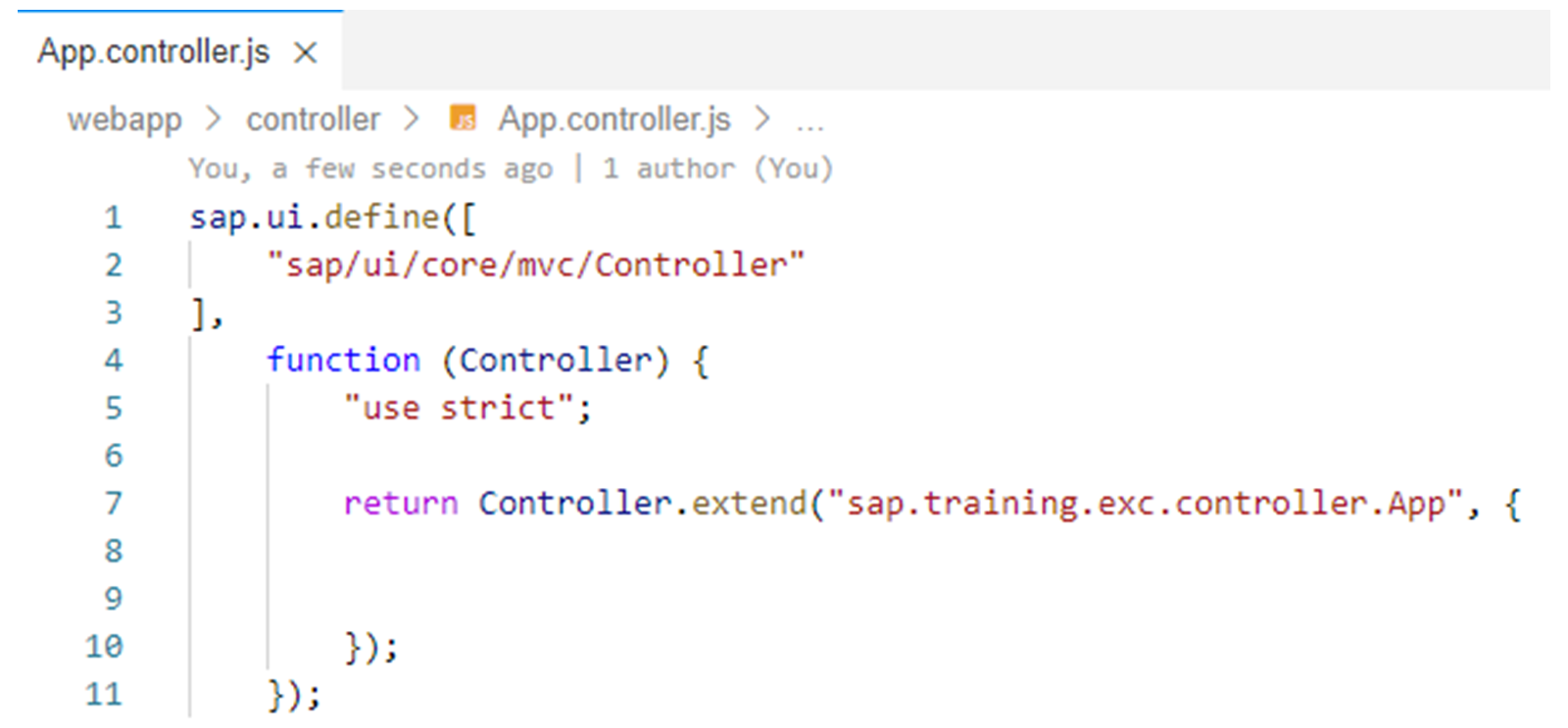 生成的 App.controller.js 文件。