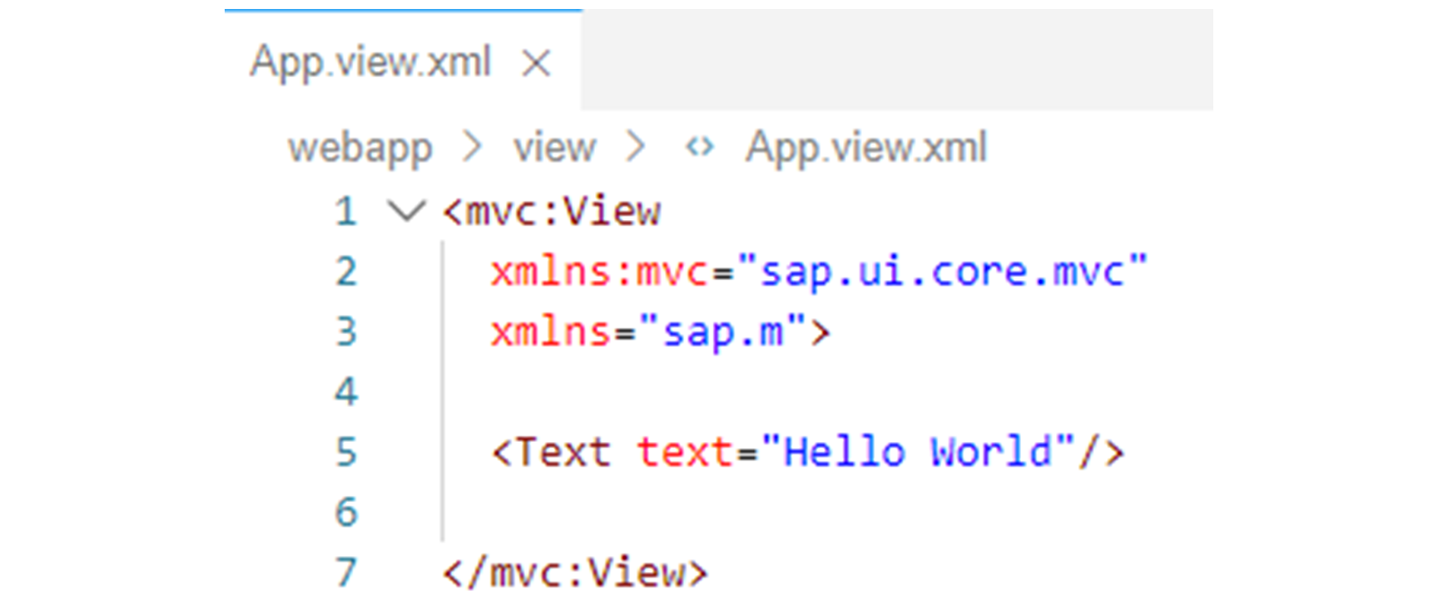 最终 XML 视图的屏幕截图。