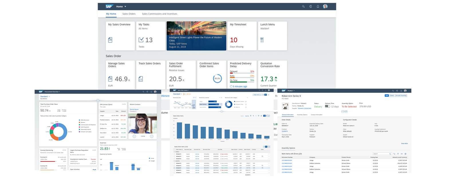 该图展示了 SAP Fiori 3.0 的各种可能性。