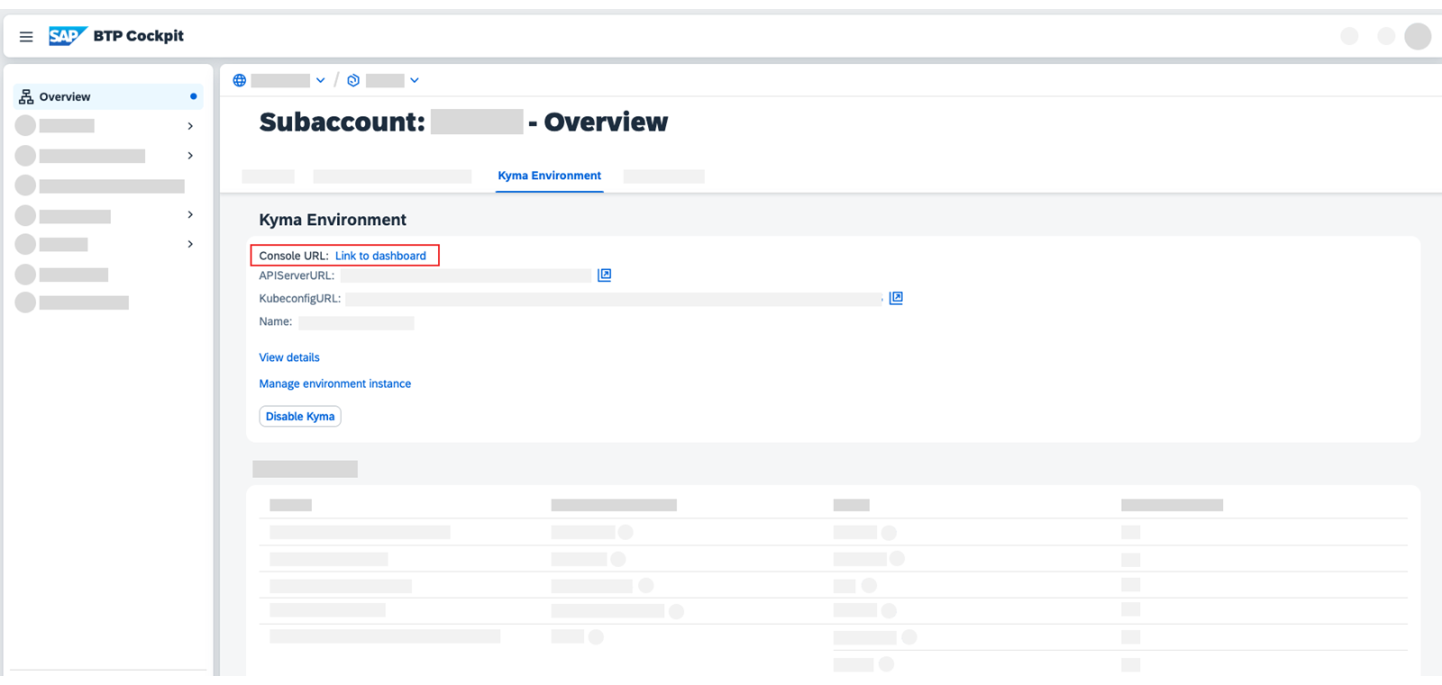 Kyma dashboard 链接