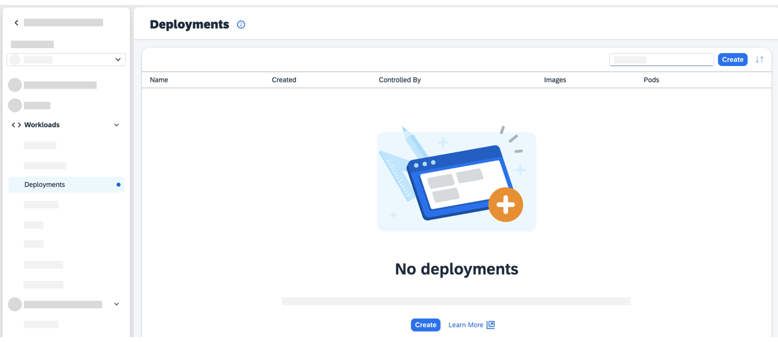 Kyma dashboard 中的 Deployments